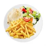 Chips, Pitta Bread & Salad